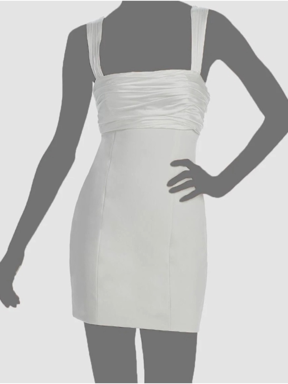 Cinq a sept Jacquline dress Sculpted Cream Square-Neck Mini Dress. Size 12. - Picture 3 of 4